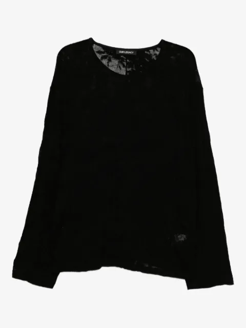 OUR LEGACY floral-jacquard U-neck top