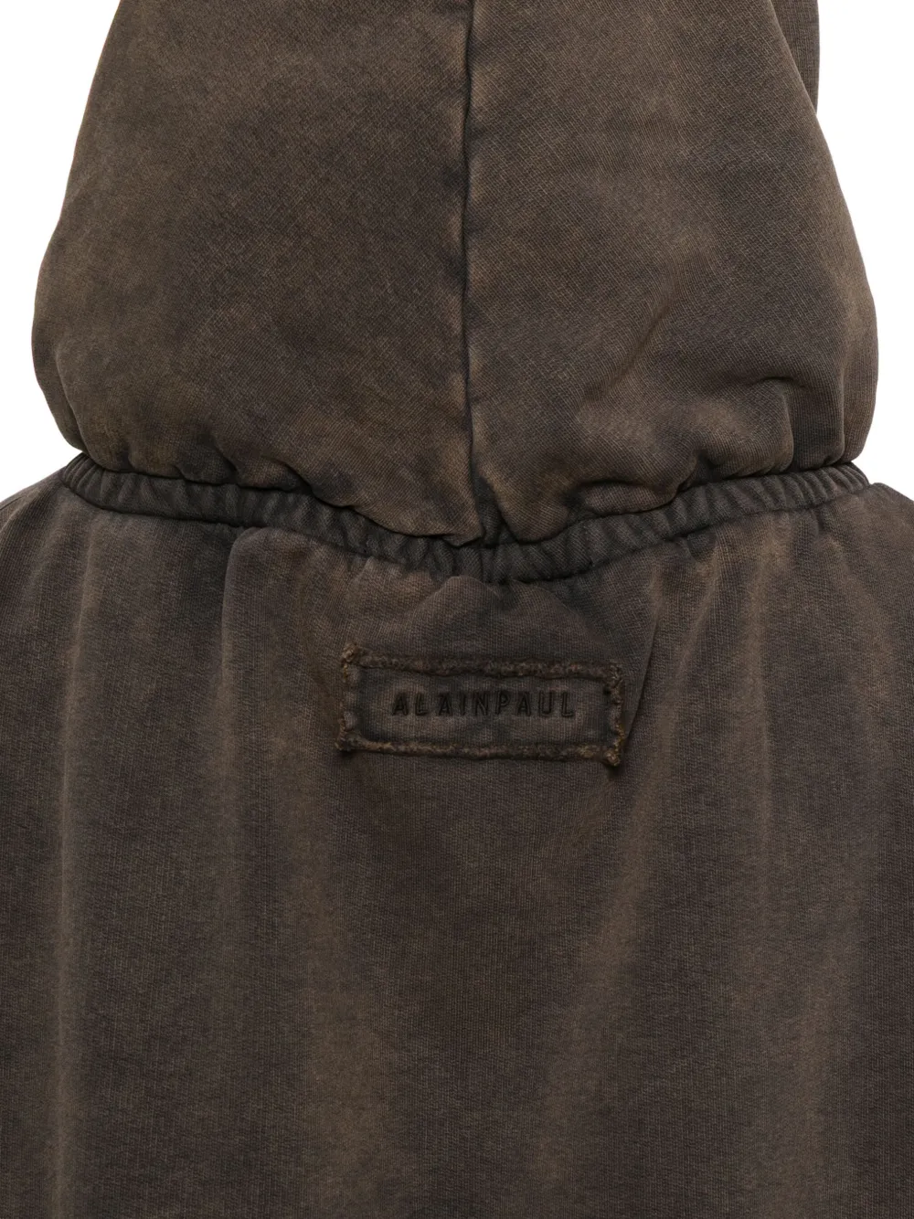 Alainpaul Gathered Neckline Hoodie In Brown