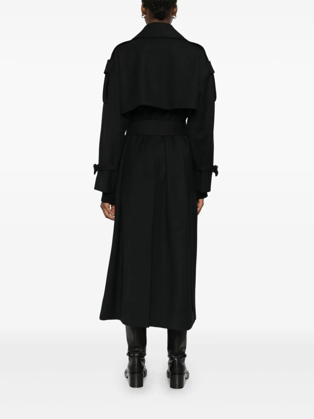 Lardini Double-breasted Belted Trench Coat In Black