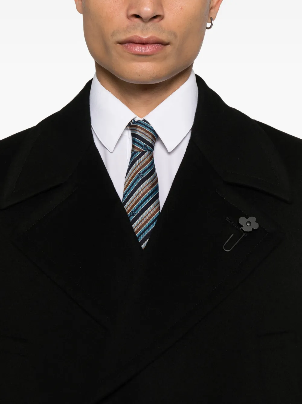 Lardini Jas met dubbele rij knopen en zak Zwart