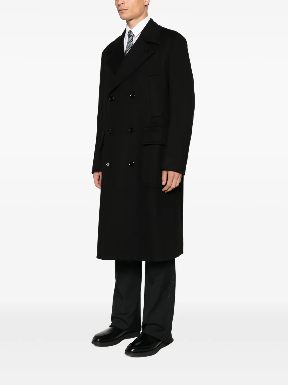 Lardini Jas met dubbele rij knopen en zak Zwart