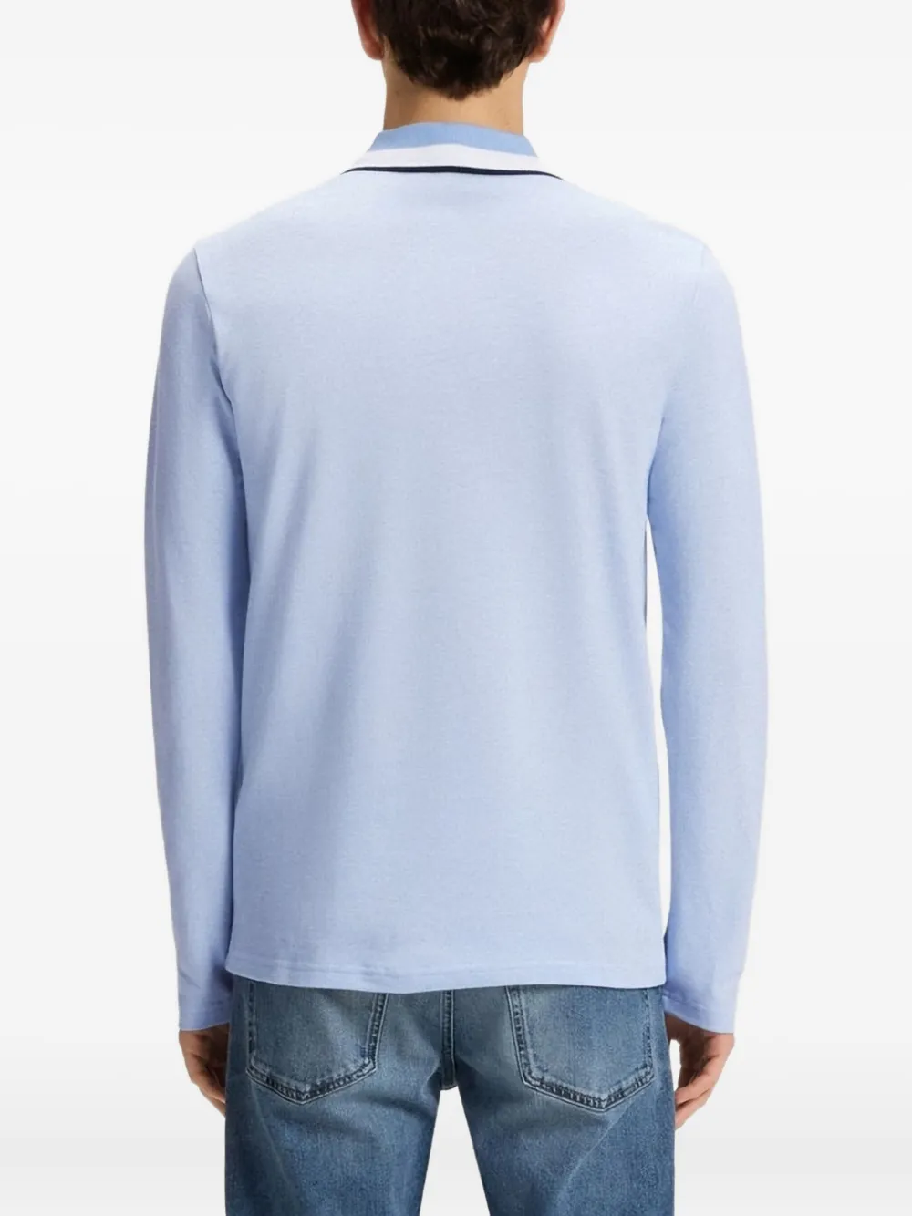 BOSS Poloshirt met lange mouwen Blauw