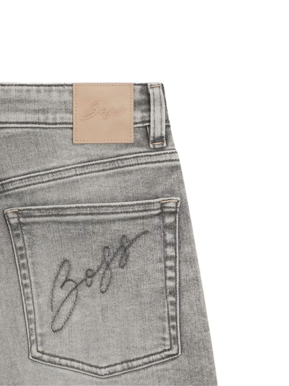 Hugo Boss Kick-flare Frayed Jeans In Gray