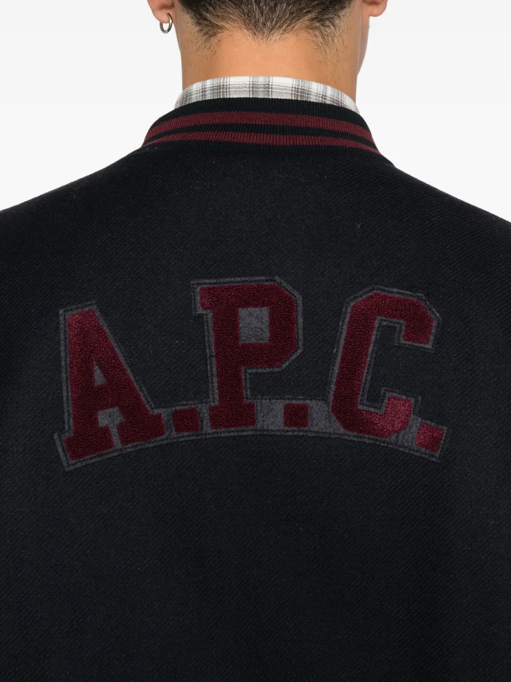 A.P.C. Gestreept jack met zak Blauw