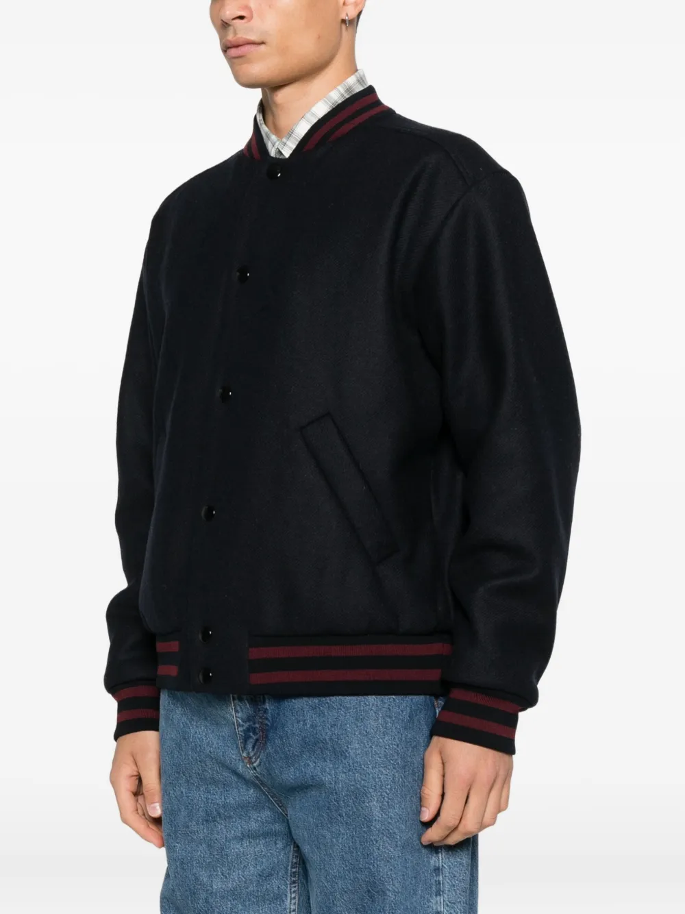 A.P.C. Gestreept jack met zak Blauw