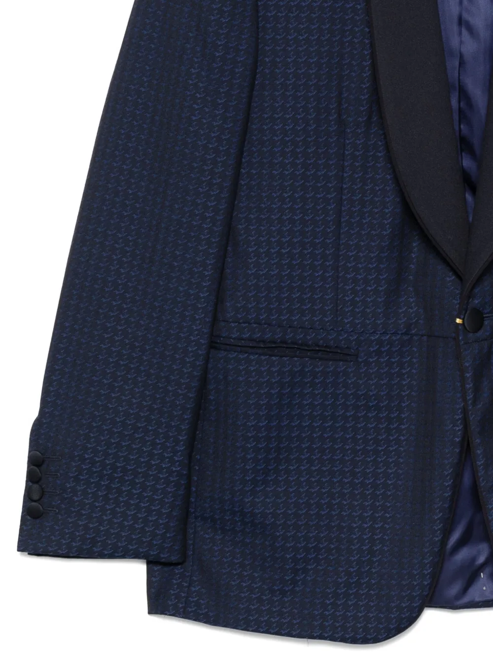 Canali Blazer met sjaalkraag en patroon Blauw
