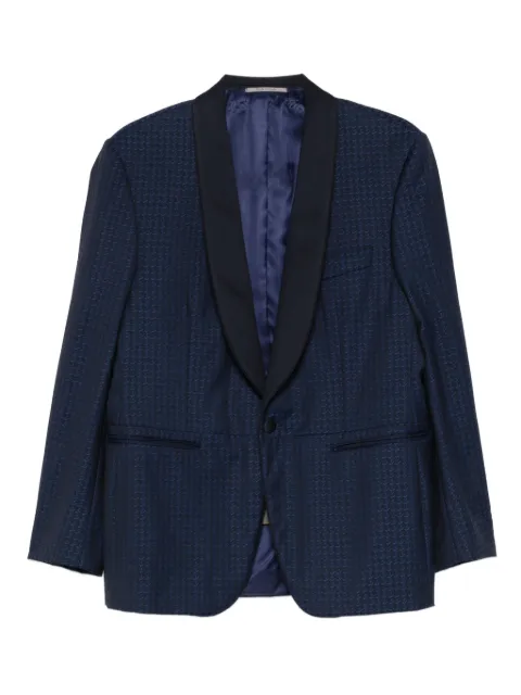 Canali patterned shawl-collar blazer