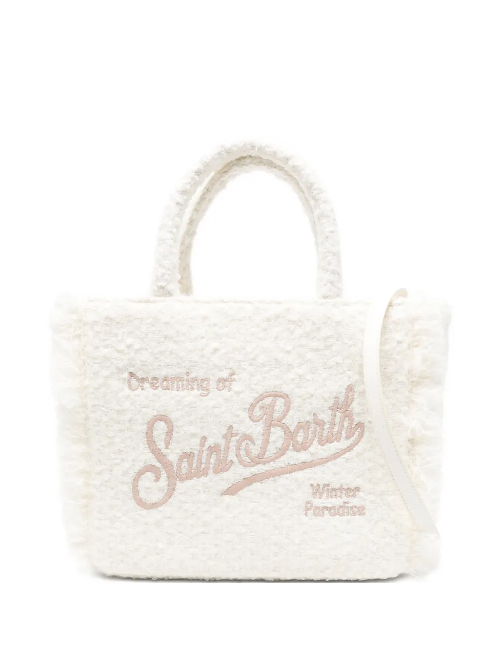 Mc2 Saint Barth Embroidered Tote Bag In White