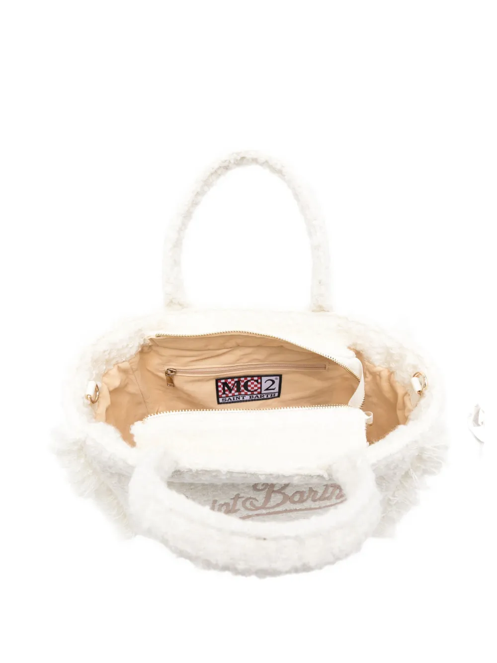 Mc2 Saint Barth Embroidered Tote Bag In White