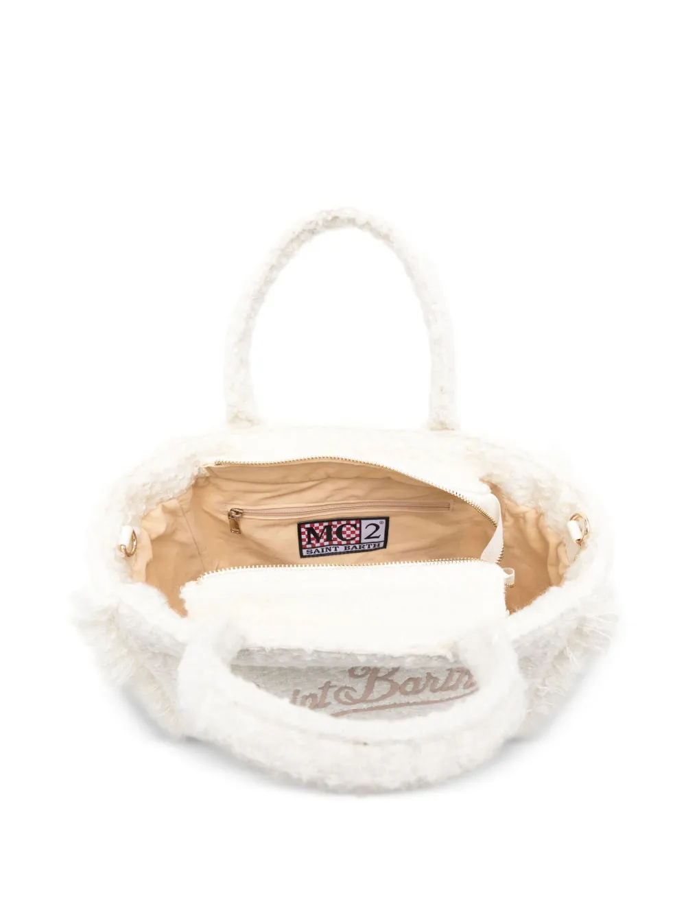 MC2 Saint Barth Shopper met borduurwerk Wit