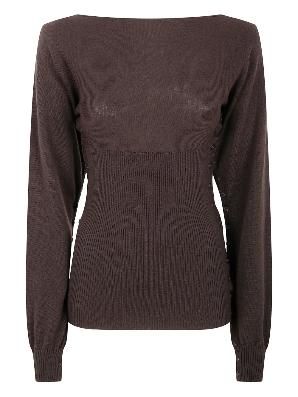 Paloma Wool ribbed buttoned sweater | Brown | Image 1