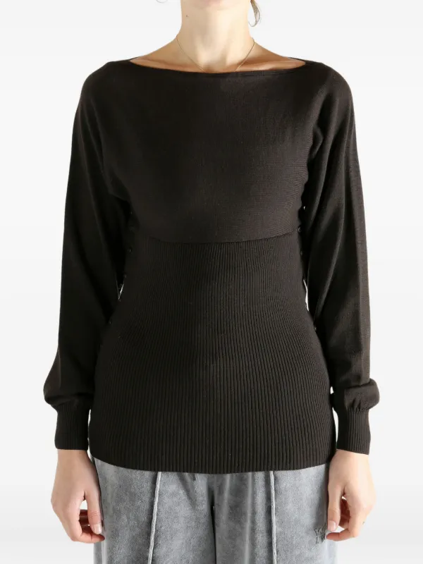 Paloma Wool Ribbed Buttoned Sweater | Brown | FARFETCH