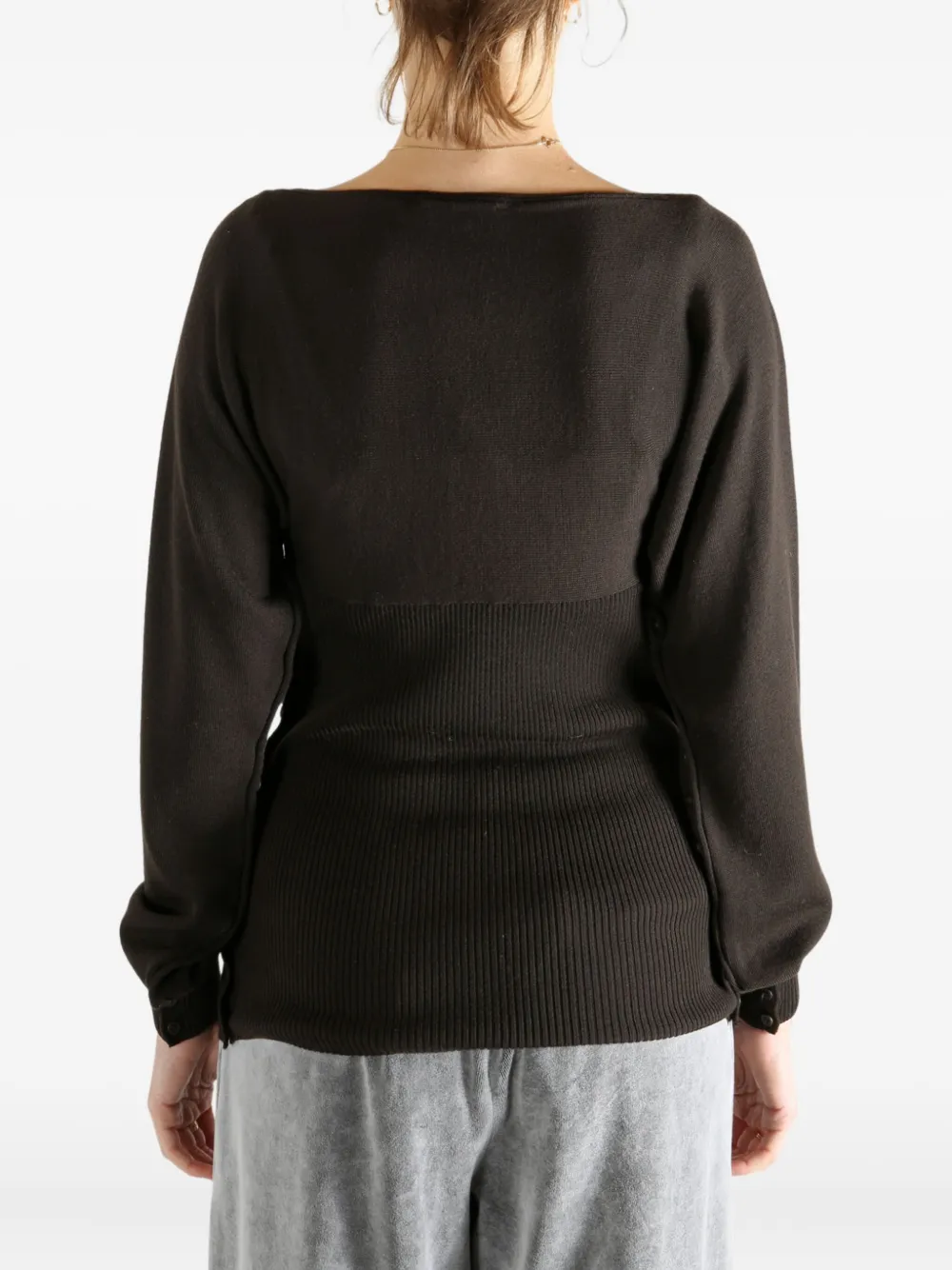 Paloma Wool Geribbelde trui met knopen Bruin