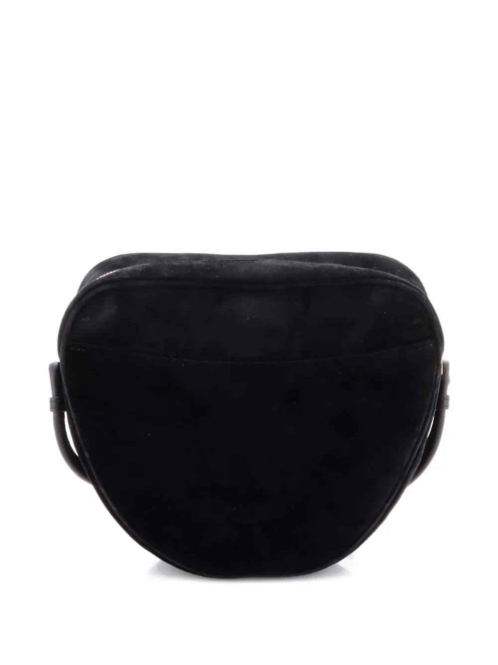  Saint Laurent Pre-owned Le Monogramme Coeur Bag Monogram All Over Velvet And Suede Crossbody Bag - Black 