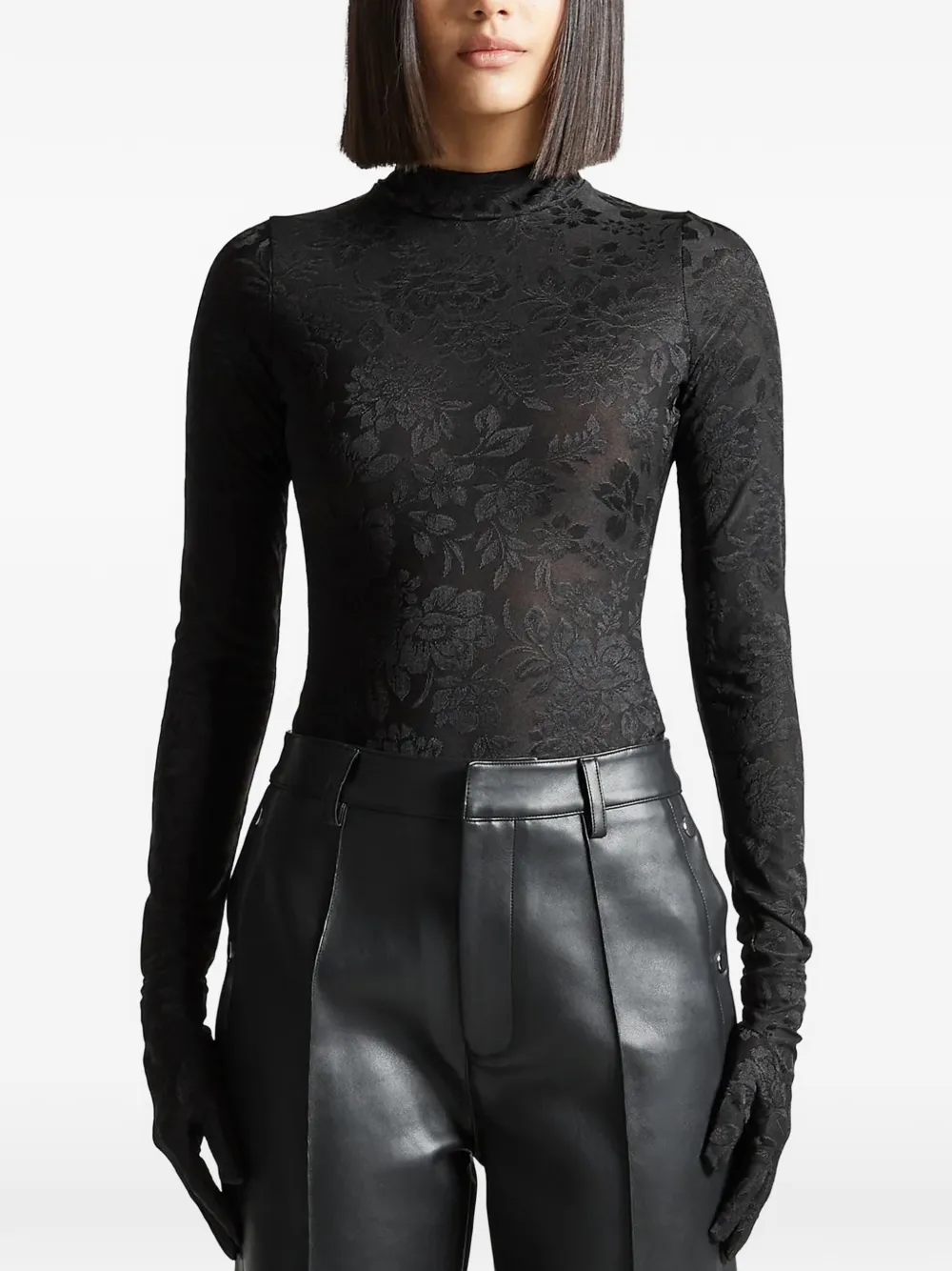 Manière De Voir Toy floral long-sleeve blouse - Nero