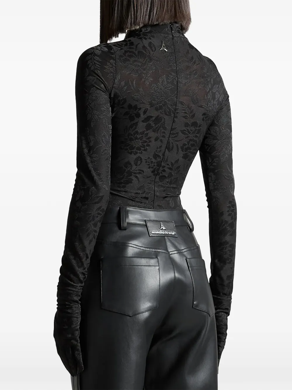 Manière De Voir Ivy driedelig bodyset met handschoenen Zwart