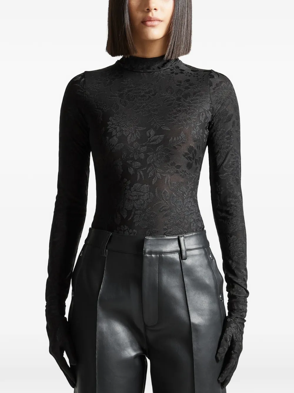 Manière De Voir Toy floral long-sleeve blouse - Nero