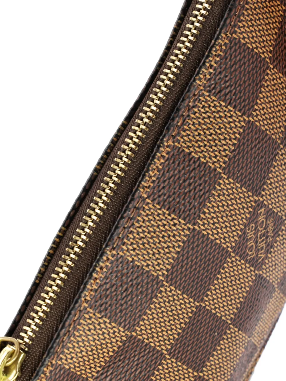 Pre-owned Louis Vuitton Pochette Accessoires Damier Mini Clutch Bag In Brown
