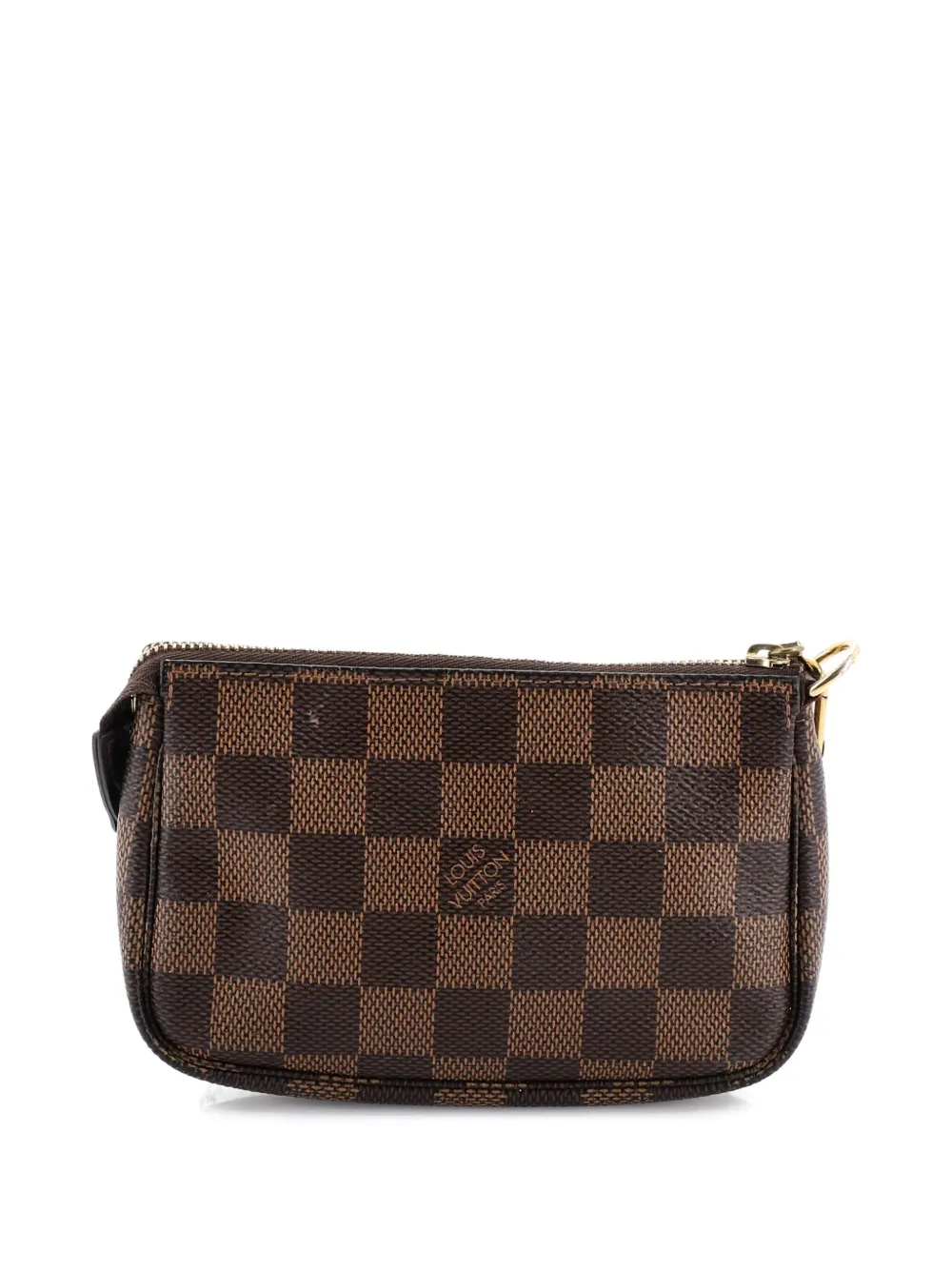 Pre-owned Louis Vuitton Pochette Accessoires Damier Mini Clutch Bag In Brown