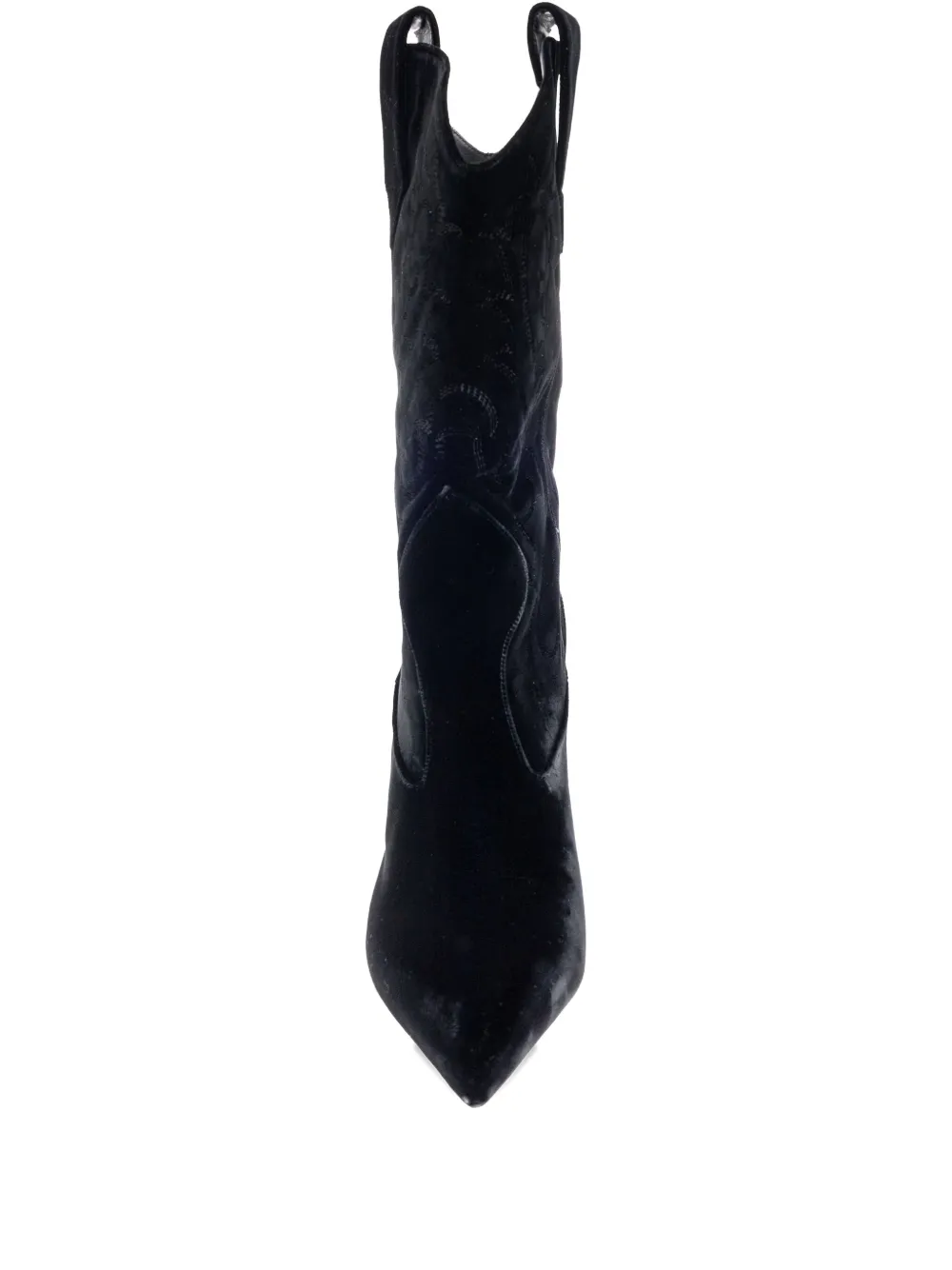 Paris Texas 105mm Lidia Embroidered Heeled Boots In Black