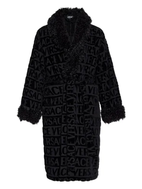 Versace logo-pattern bath robe