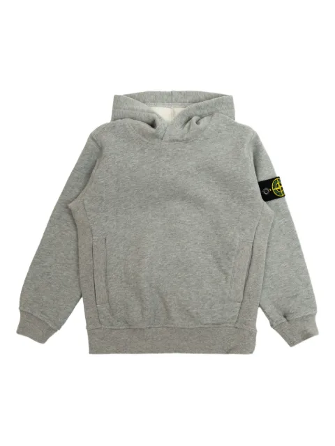 Stone Island Junior patch-detail cotton hoodie