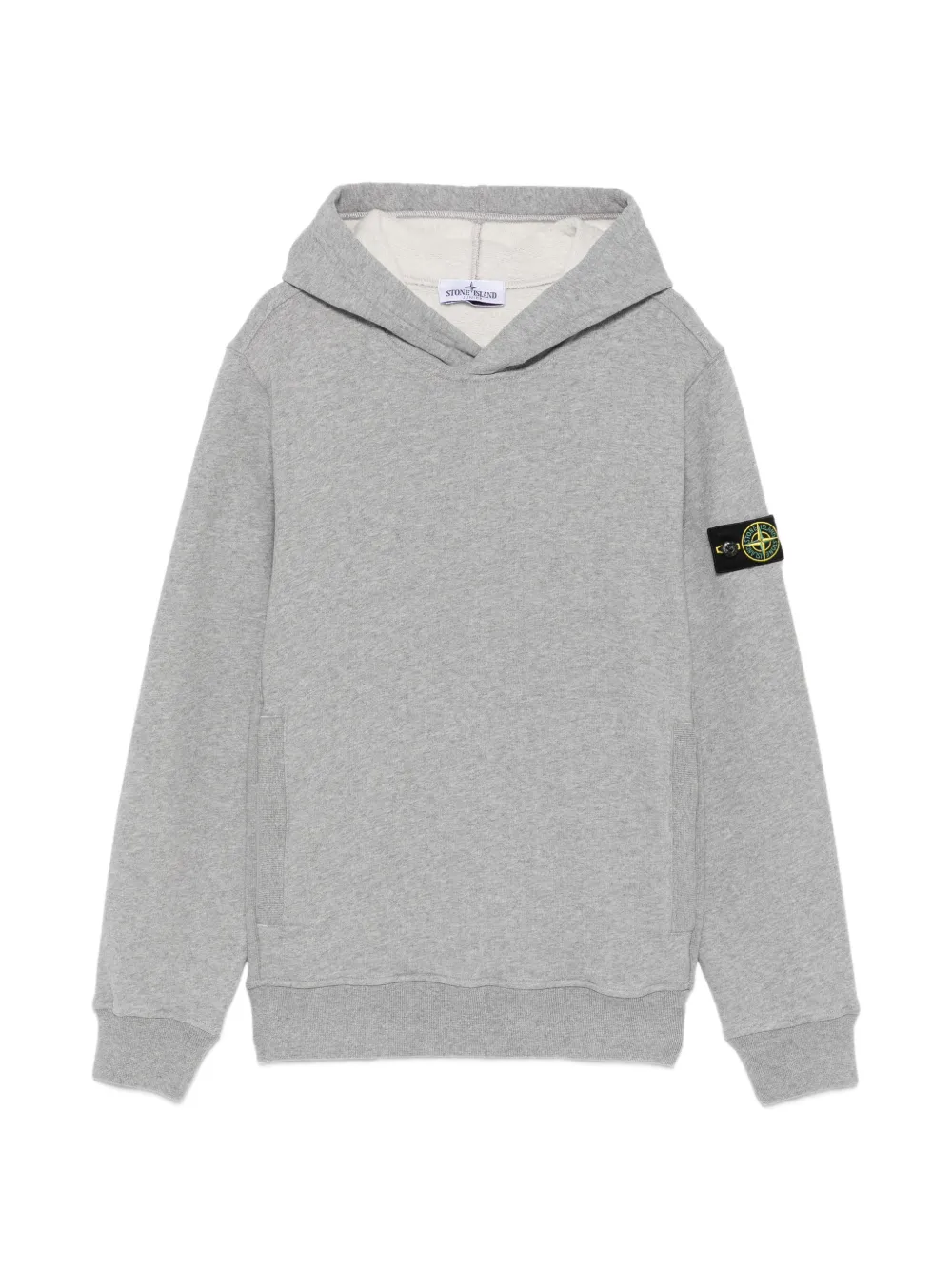 Stone Island Junior patch-detail cotton hoodie - Grigio