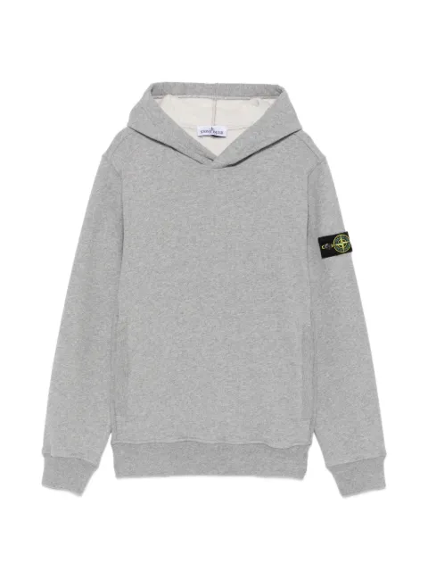 Stone Island Junior patch-detail cotton hoodie