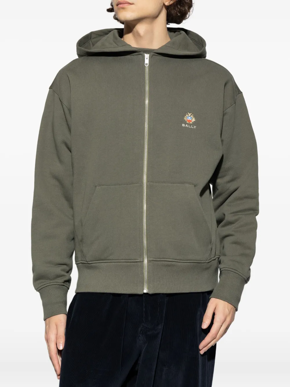 Bally Hoodie met geborduurd logo Groen
