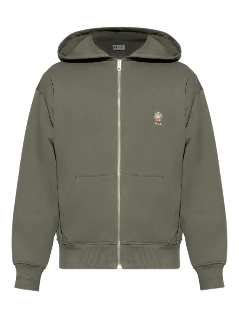 Bally hoodie con logo bordado y cierre