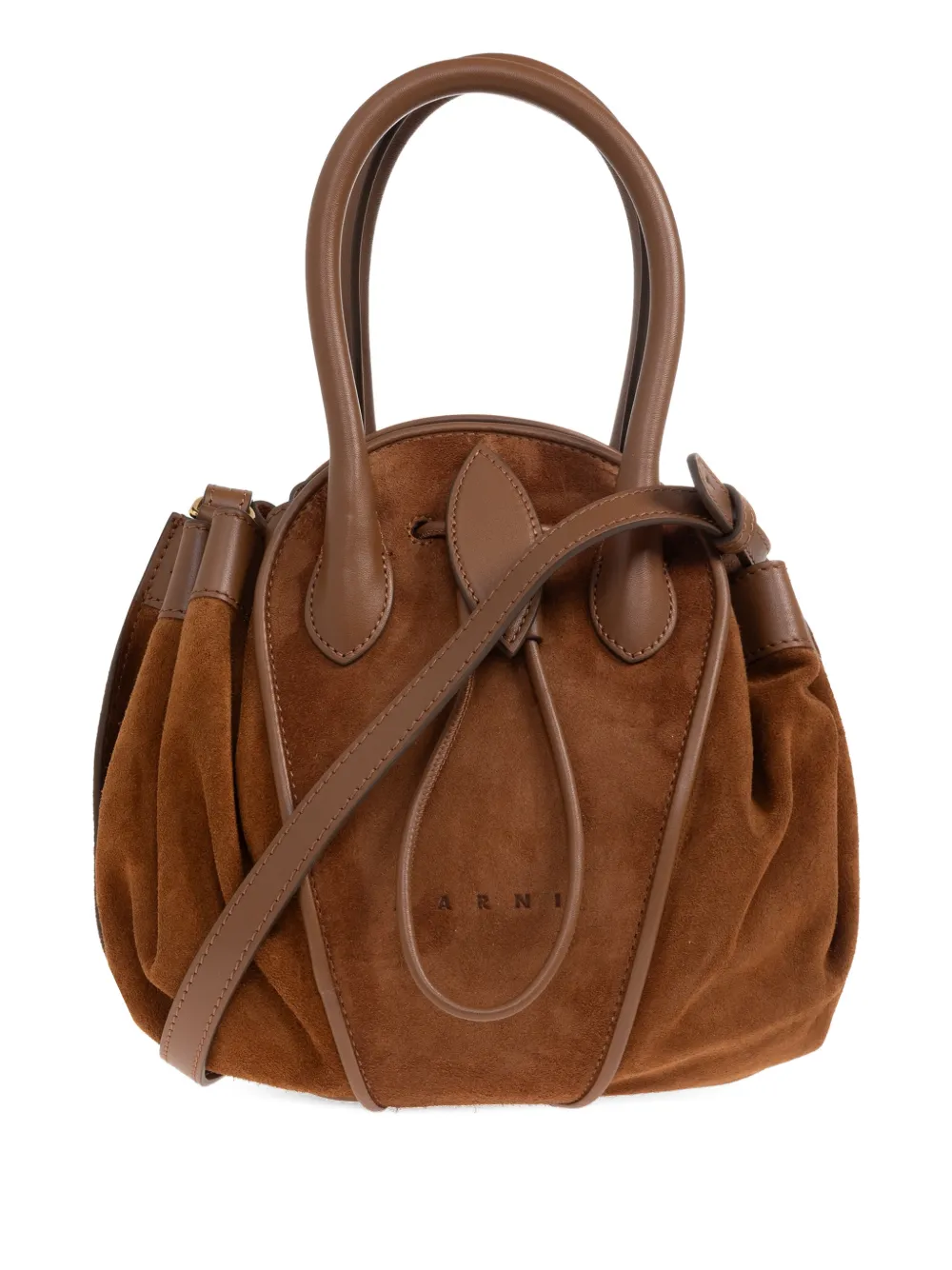 Marni Drawstring Top-handle Tote Bag In Brown