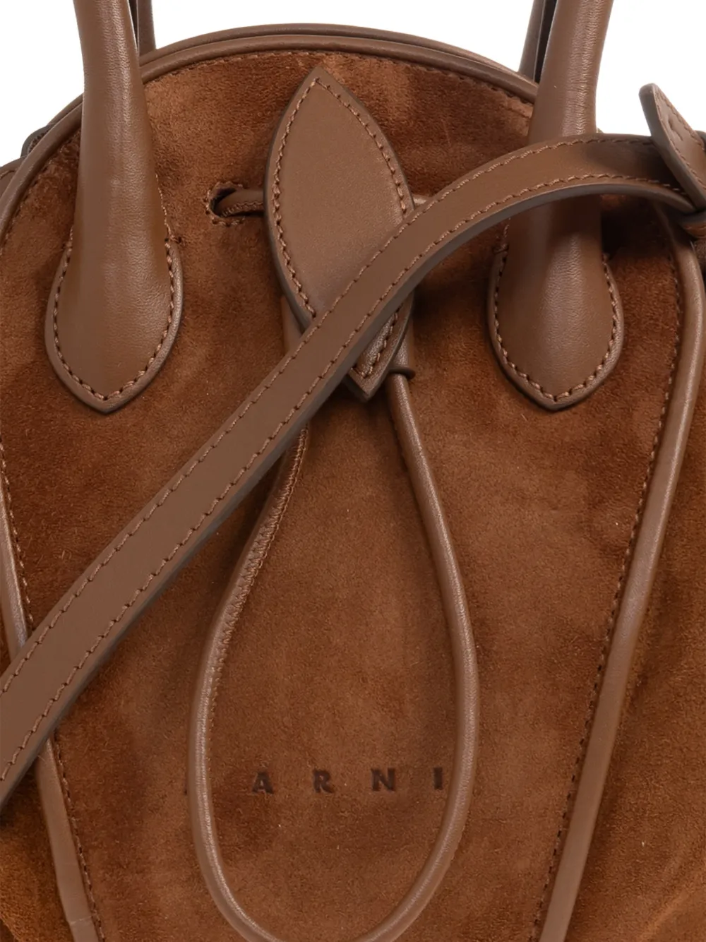 Marni Kleine Tulipea suède handtas Bruin