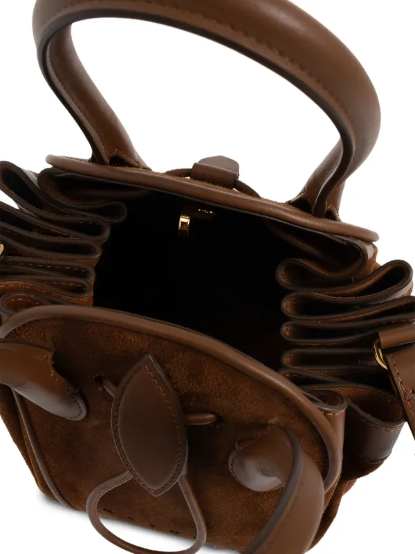 Marni Tulipea レザーハンドバッグ S | ブラウン | FARFETCH JP