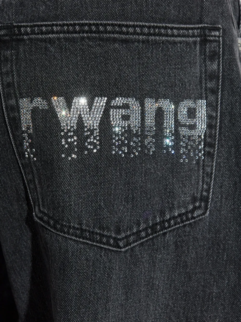 Alexander Wang Rhinestone-embellished Cotton Jeans In Black