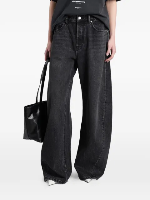 Alexander Wang washed-effect barrel-leg jeans
