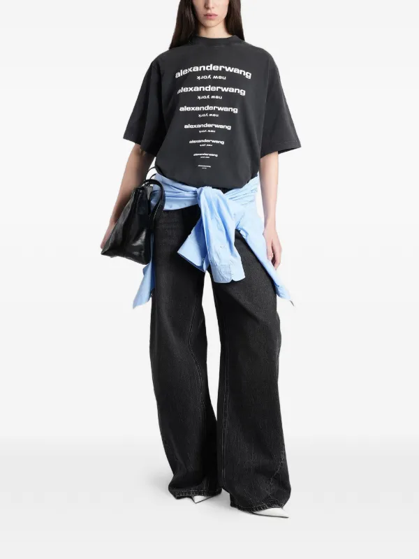 Alexander Wang ウォッシュド バレルレッグ ジーンズ | グレー