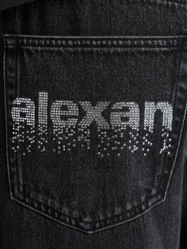 Alexander Wang ビジュートリム ワイドジーンズ | グレー | FARFETCH JP