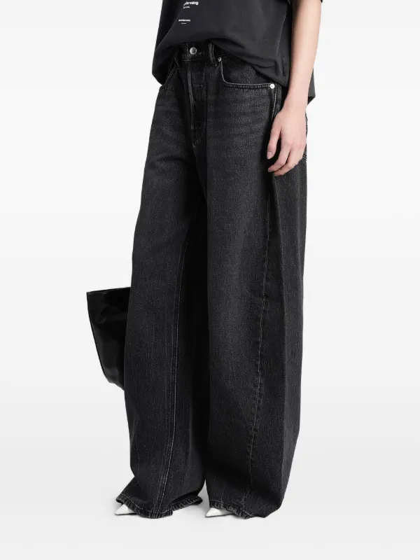 Alexander Wang ビジュートリム ワイドジーンズ | グレー | FARFETCH JP