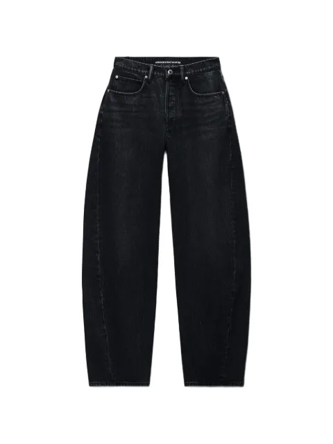 Alexander Wang crystal hotfix logo pocket blow up jean