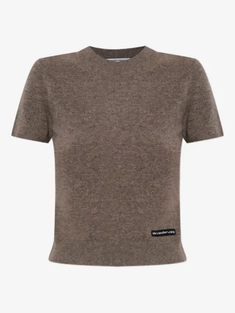 Alexander Wang logo-label knitted top