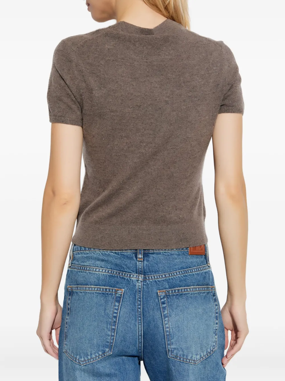 Alexander Wang Logo-label Knitted Top In Brown