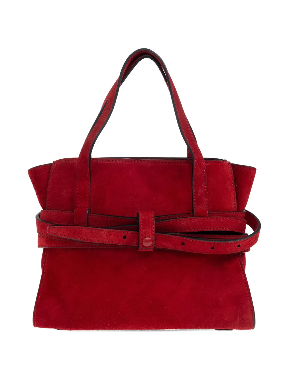 Moschino Small Buckle-strap Tote Bag In Red