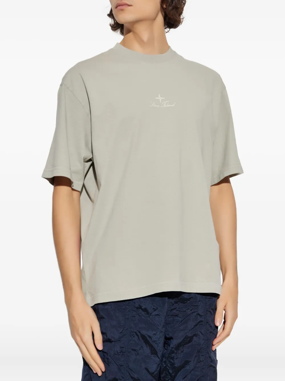 Stone Island T-shirt met geborduurd logo Grijs
