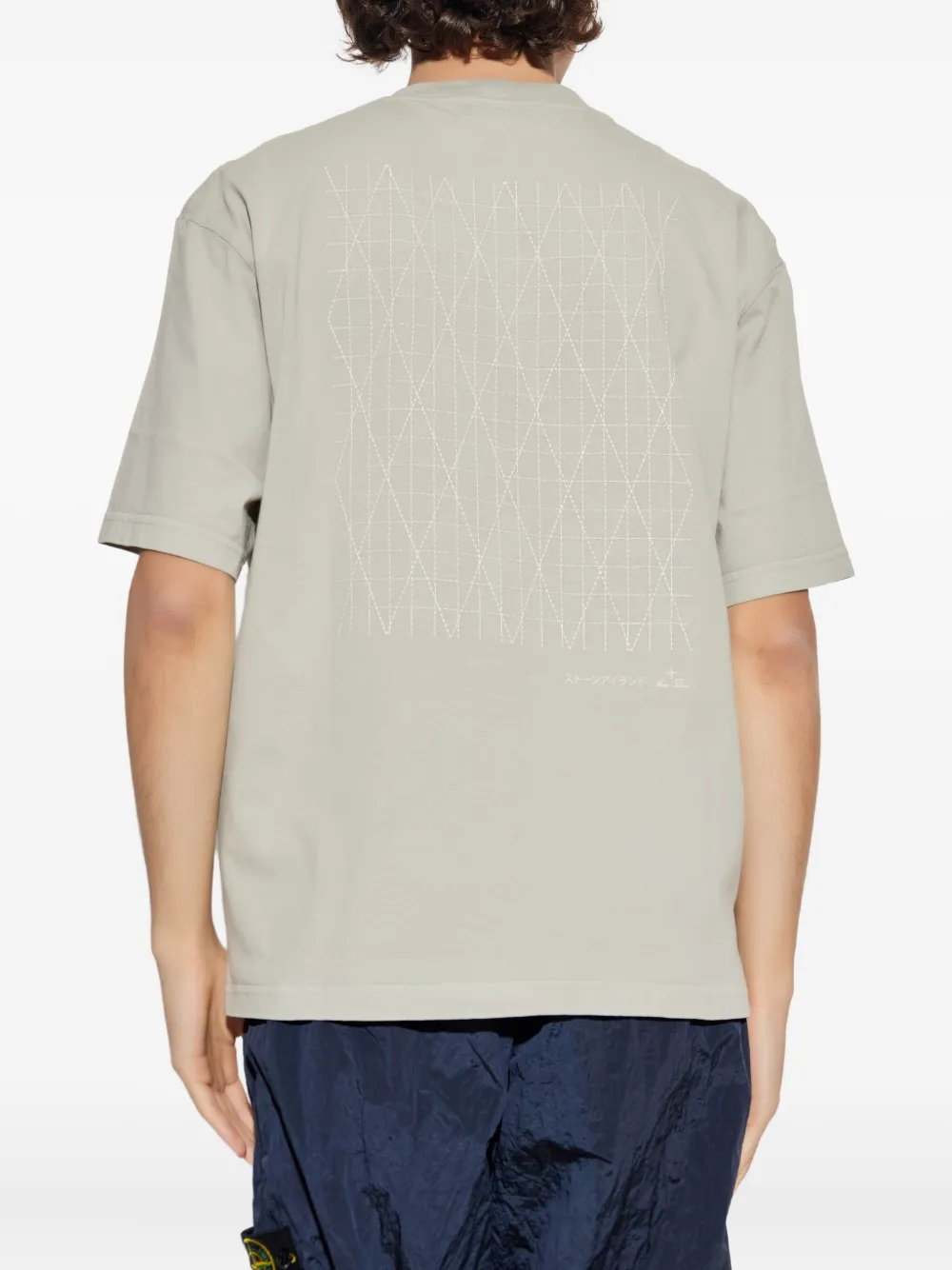 Stone Island T-shirt met geborduurd logo Grijs