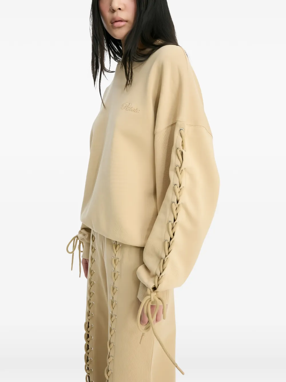 ROTATE BIRGER CHRISTENSEN Sweater met veters Beige