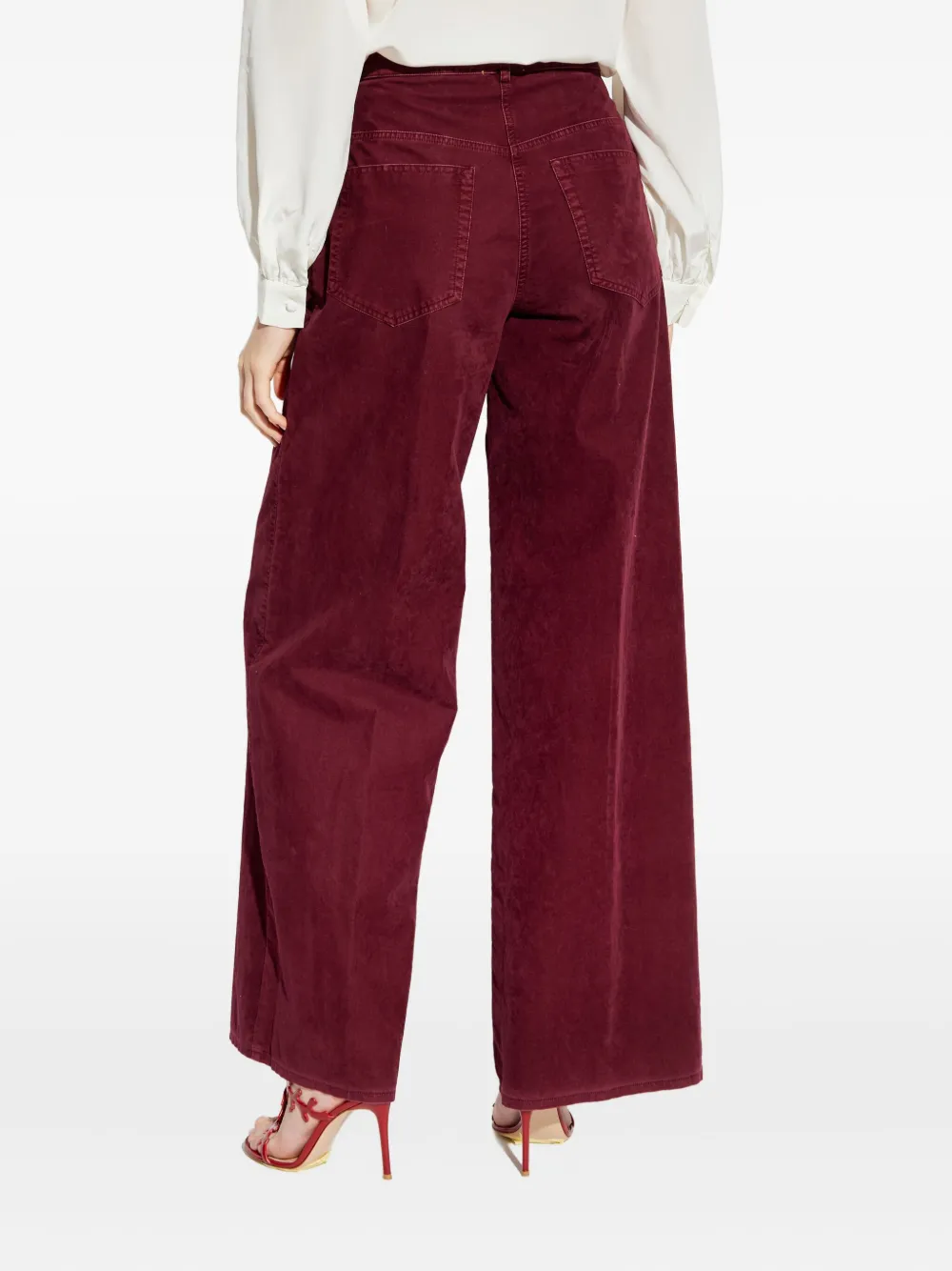 Forte Forte Casual Pants With Belt Loops In Burgundy