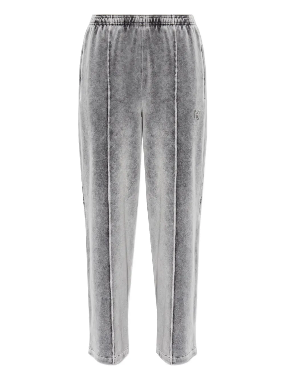 Alexander Wang Velvet Wide-leg Sweatpants In Gray