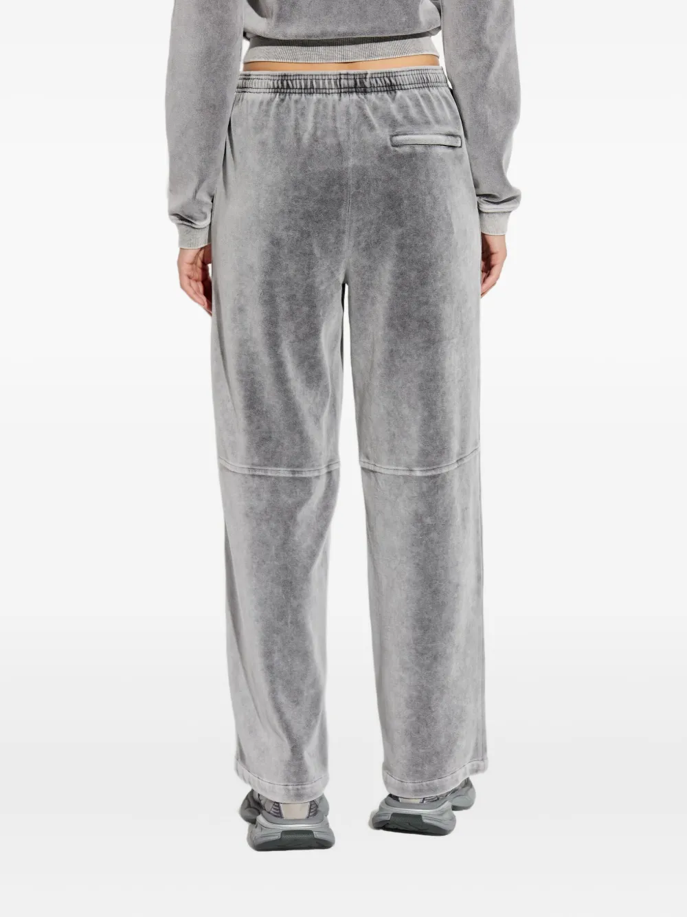 Alexander Wang Velvet Wide-leg Sweatpants In Gray