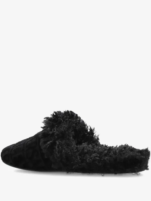 Versace logo trimmed slippers