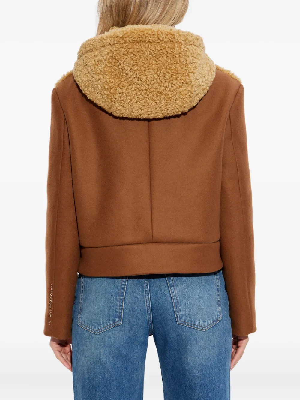 Marni Hooded Panelled Jacket In Brown
